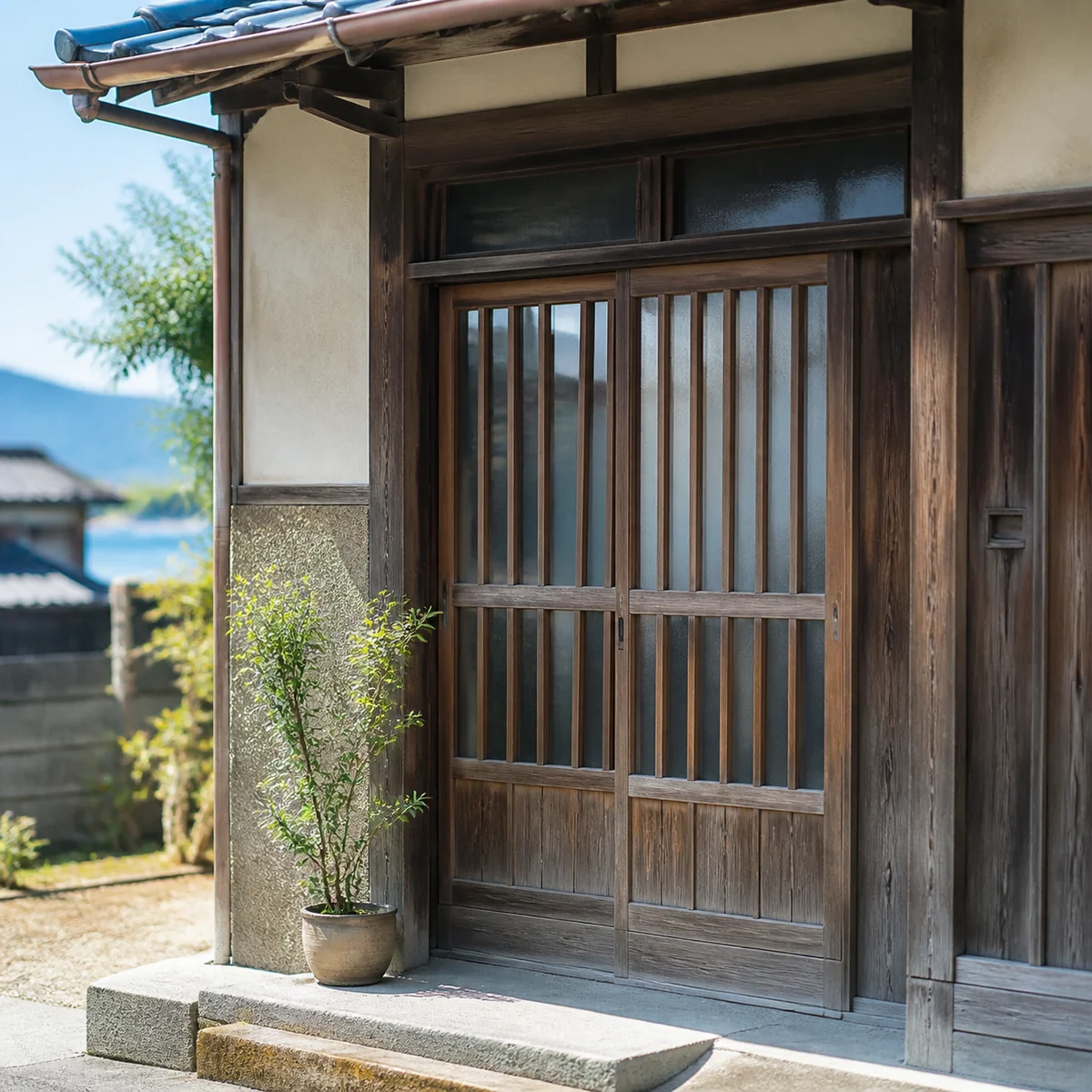空き家の玄関まわり。相談から住まいづくりまで対応する新松屋